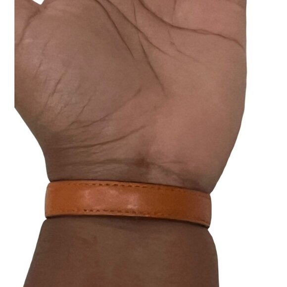 HERMES Brown, Leather & Silver Buckle Bracelet #1307 - Picture 2 of 11